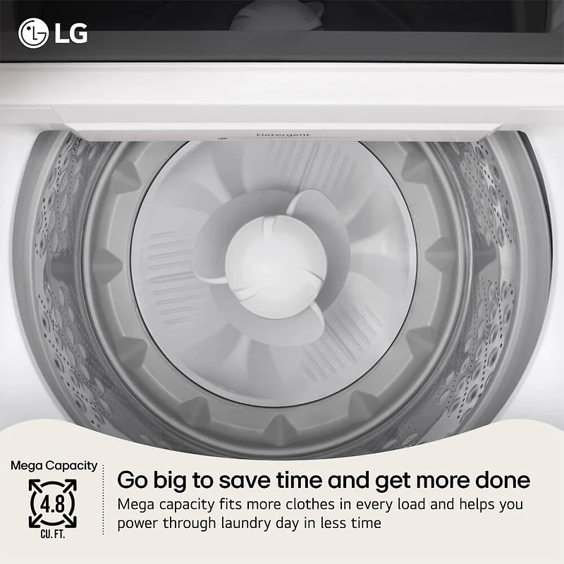 4.8 Cu. Ft. White High Efficiency Top Load Smart Washer