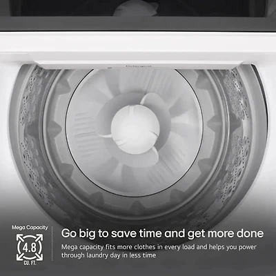 4.8 Cu. Ft. White High Efficiency Top Load Smart Washer
