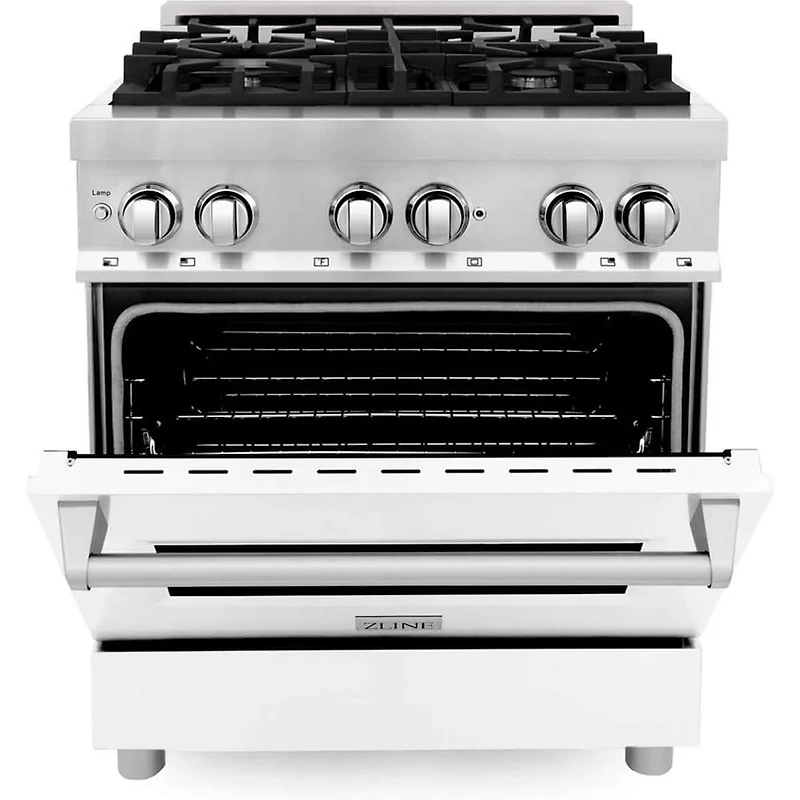4 Cu. Ft. White Matte Freestanding Dual Fuel Range 