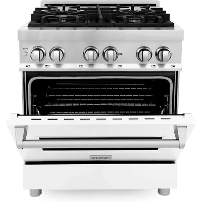 4 Cu. Ft. White Matte Freestanding Dual Fuel Range 