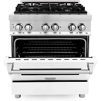 4 Cu. Ft. White Matte Freestanding Dual Fuel Range 