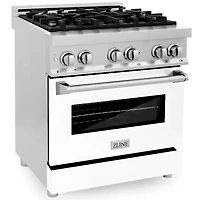 4 Cu. Ft. White Matte Freestanding Dual Fuel Range 