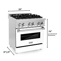 4 Cu. Ft. White Matte Freestanding Dual Fuel Range 