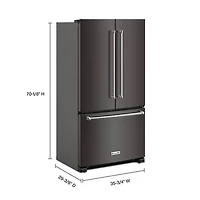 20 Cu. Ft. Black Stainless Counter-Depth French Door Refrigerator