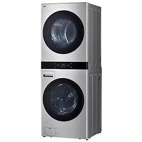 5 Cu. Ft. Washer/7.4 Cu. Ft. Electric Dryer Smart WashTower - Noble Steel