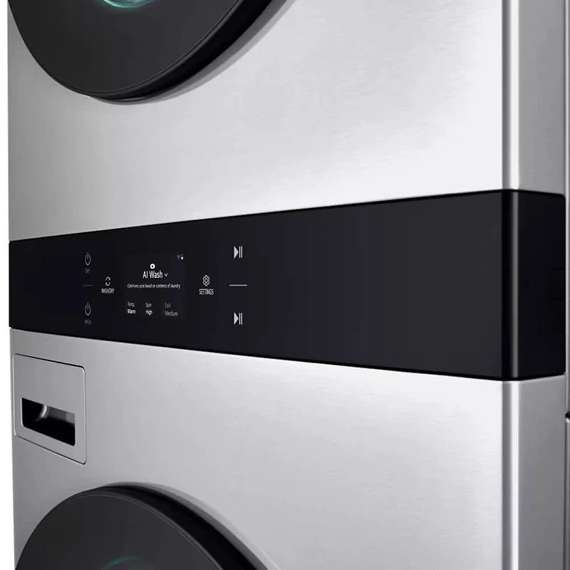 5 Cu. Ft. Washer/7.4 Cu. Ft. Electric Dryer Smart WashTower - Noble Steel