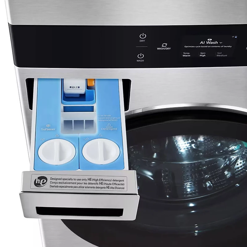 5 Cu. Ft. Washer/7.4 Cu. Ft. Electric Dryer Smart WashTower - Noble Steel