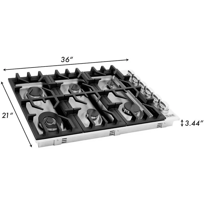 36 inch Stainless 6 Burner Gas Cooktop