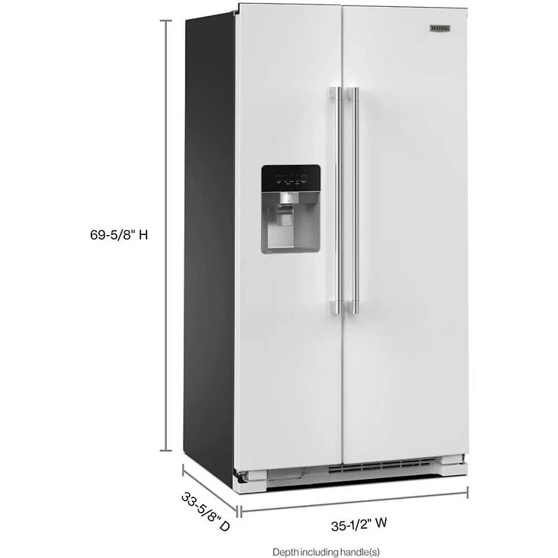 24.5 Cu. Ft. White 2-Door Side-by-Side Refrigerator