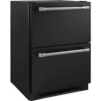 5.7 Cu. Ft. Matte Black with Brushed Stainless Handles 2-Door Dual Drawer Refrigerator