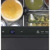 5.7 Cu. Ft. Matte Black with Brushed Stainless Handles 2-Door Dual Drawer Refrigerator