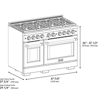 6.7 Cu. Ft. Stainless Freestanding Gas Range with Polished Gold Accents