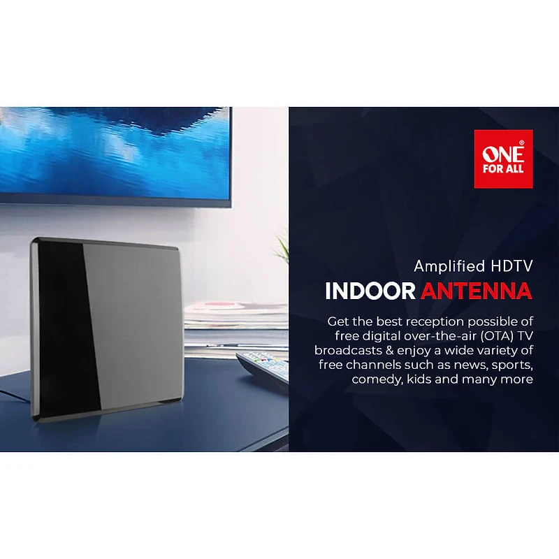 Amplified Indoor Flat HDTV Antenna