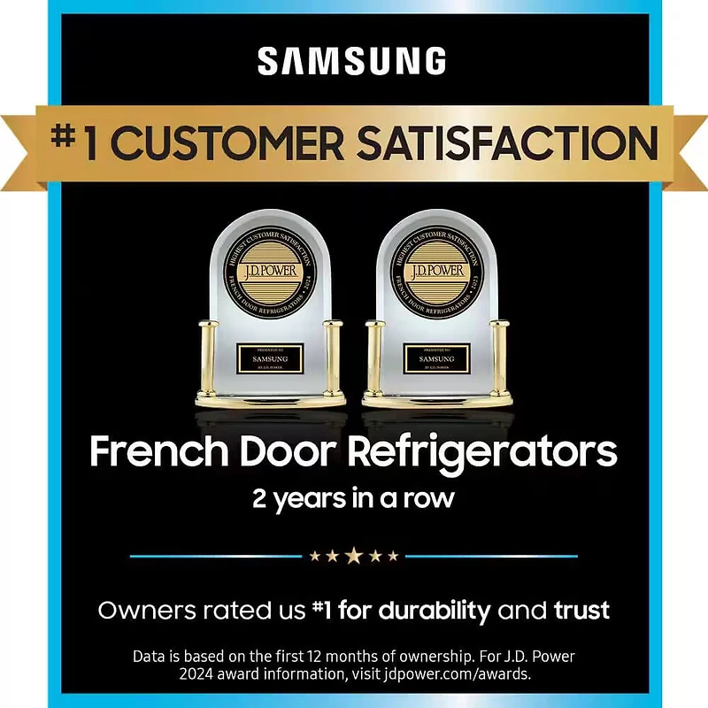 22.5 Cu. Ft. Bespoke Stainless 4-Door French Door Counter Depth Refrigerator