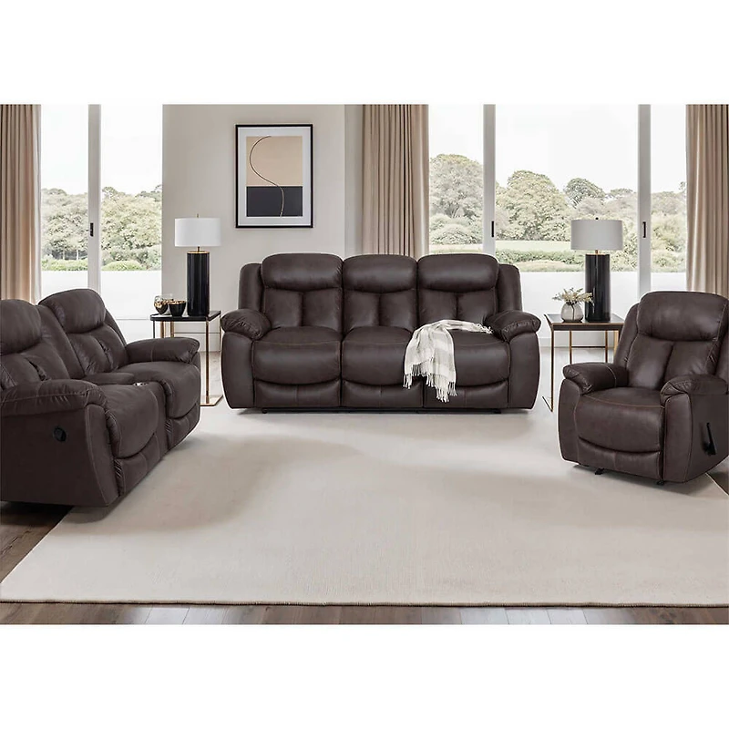 Warner Manual Reclining Sofa with Pillow Arms - Duvall Coffee