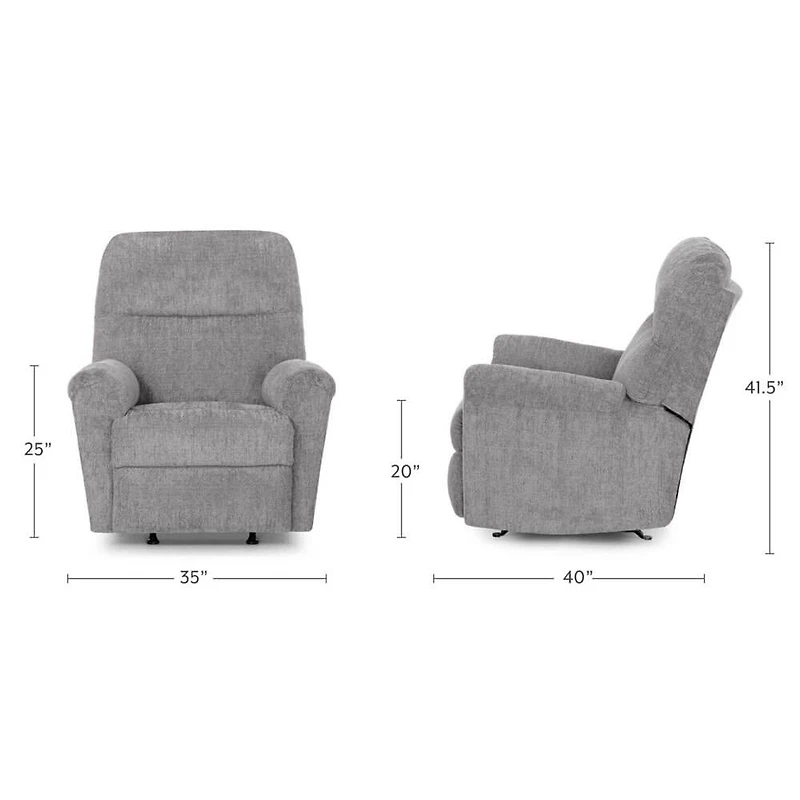 Harvey Fabric Rocker Recliner - Contend Ash