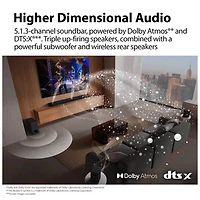 Home Theater Soundbar 5.1.3 Channel with Rear Speakers and WOW Orchestra