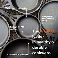 inch AUS-ION Lightning Oven-To-Table Dual Handle Wrought Iron Pan