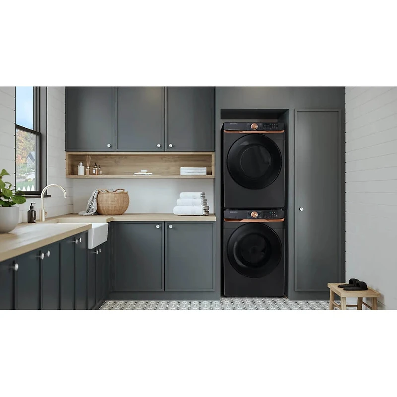 7.5 Cu. Ft. Brushed Black Front Load Smart Electric Dryer