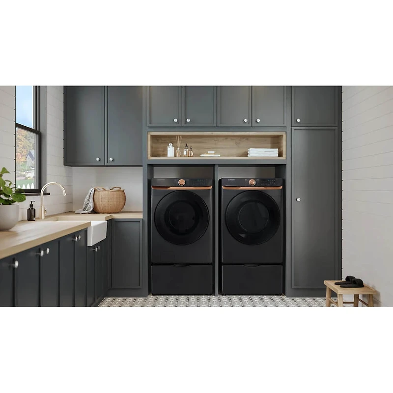 7.5 Cu. Ft. Brushed Black Front Load Smart Electric Dryer
