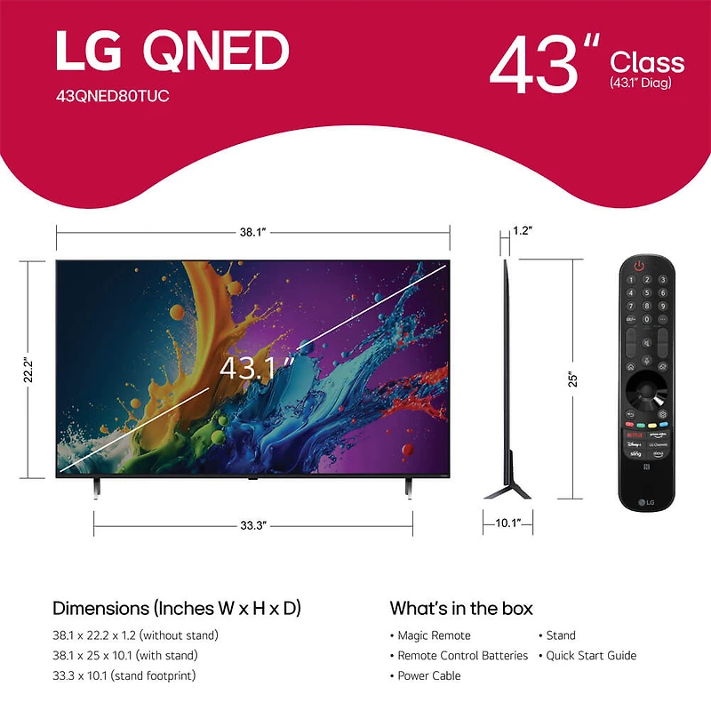 43 inch Class QNED80T Series QNED 4K Smart TV
