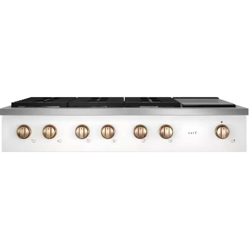 48 inch White 6 Burner Gas Cooktop