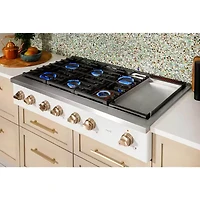48 inch White 6 Burner Gas Cooktop
