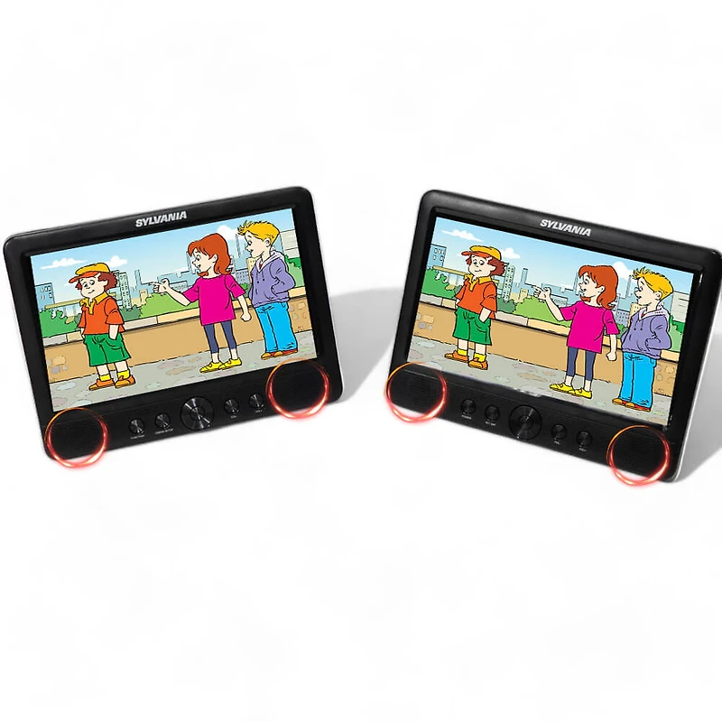 10.1 inch Dual-Screen Portable DVD Player - Recertified - Black