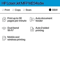 LaserJet MFP Wireless Black and White Multifunction Printer