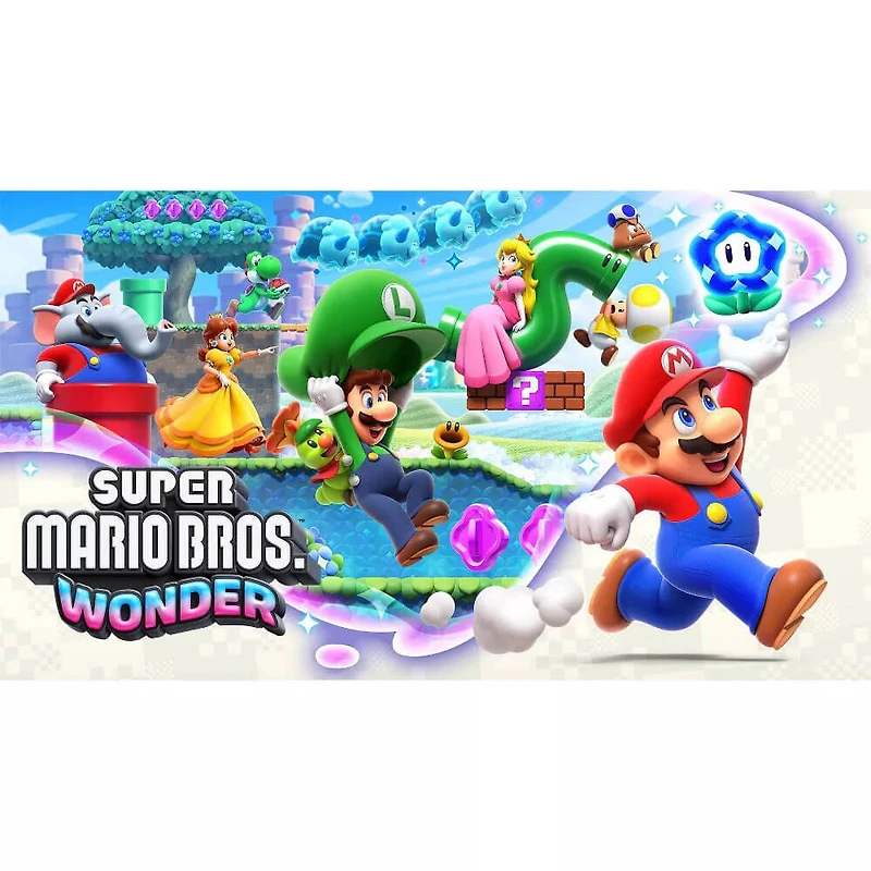 Switch OLED Console and Super Mario Bros Wonder Bundle with Online