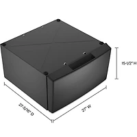 15 inch Volcano Black Laundry Pedestal with Storage Drawer