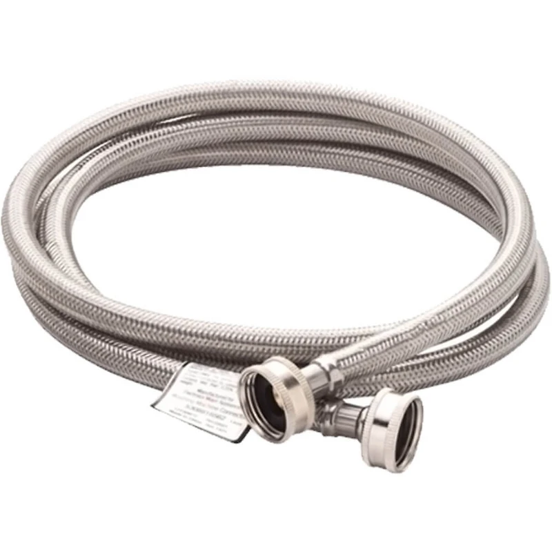 6 Ft. Braided Stainless Steel Washer Hoses - 2 Pack