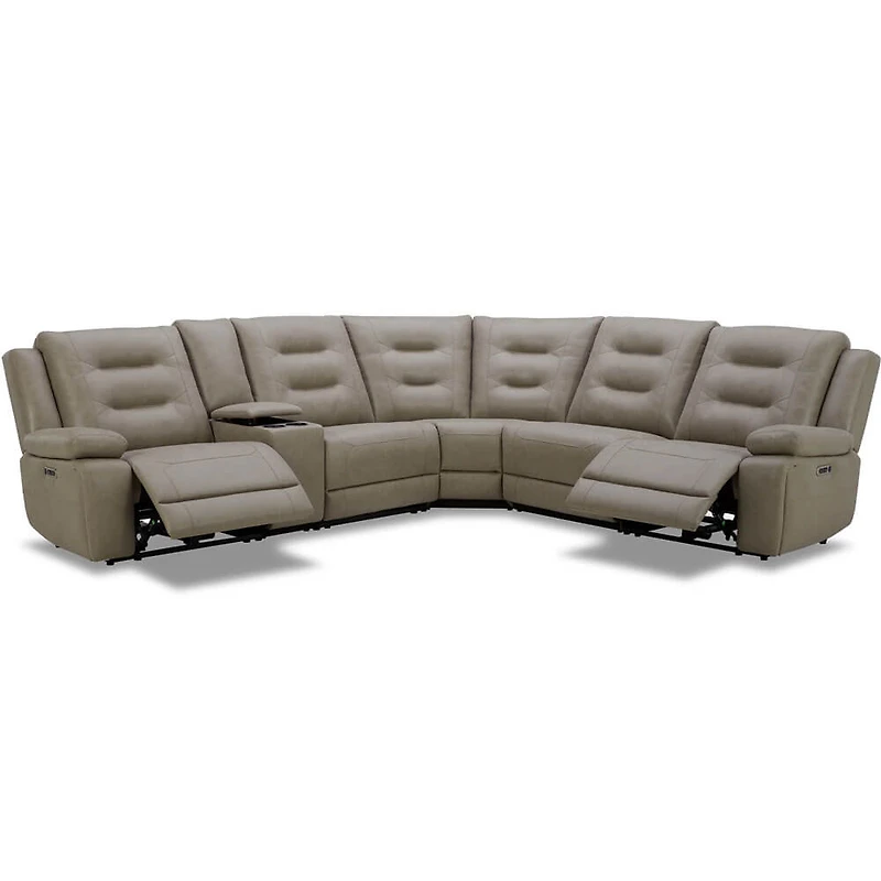 Caldwell 6 Piece Modular Power Reclining Sectional - Tahoe Fog