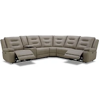 Caldwell 6 Piece Modular Power Reclining Sectional - Tahoe Fog