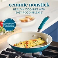 10-Piece Cucina Ceramic Nonstick Cookware Set - Marine Blue