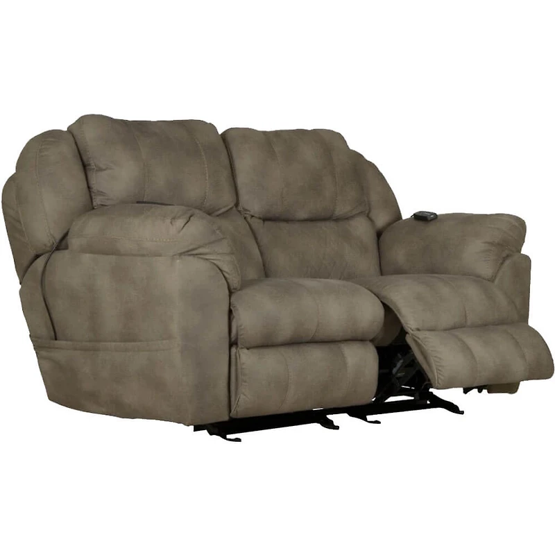 Flynn Powered Lay Flat Reclining Loveseat With Heat and Massage - Fig