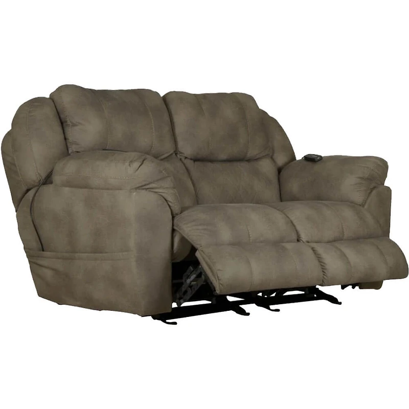 Flynn Powered Lay Flat Reclining Loveseat With Heat and Massage - Fig