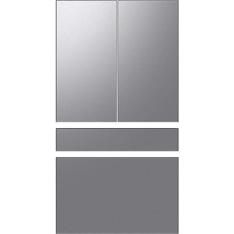 Bespoke 4-Door 4 Piece Refrigerator Panel Kit - Stainless Steel
