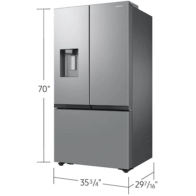 26 Cu. Ft. Stainless Counter-Depth 3-Door French Door Smart Refrigerator