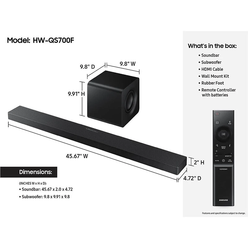 3.1.2 Channel Soundbar with Wireless Soundbar