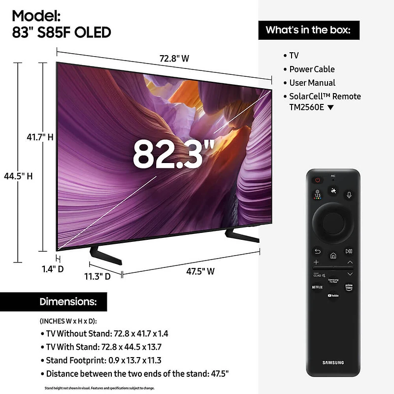 83 inch Class OLED 4K S85F Vision AI Smart TV (2025)