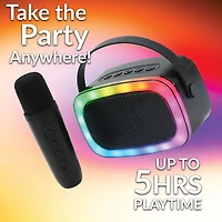 Mini Bluetooth Karaoke Portable Speaker with Wireless Mic - Black