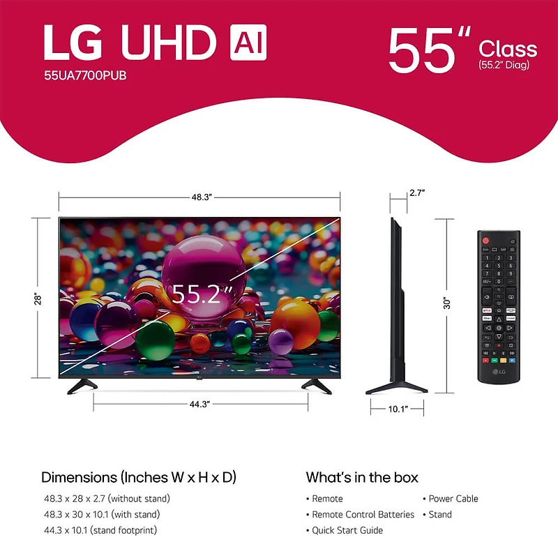 inch Class UA77 Series LED AI 4K Smart webOS TV (2025