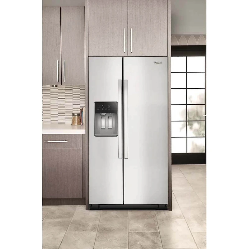 20.59 Cu. Ft. Stainless Side-by-Side Counter-Depth Freestanding Refrigerator