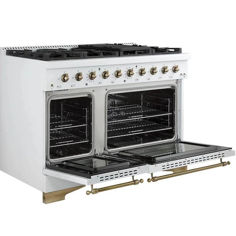 5.5 Cu. Ft. White Freestanding Gas Double Oven Convection Range