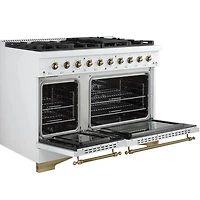 5.5 Cu. Ft. White Freestanding Gas Double Oven Convection Range