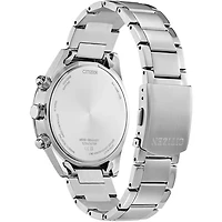 Sport Luxury Atomic Time Keeping Collection Solar Chronograph Watch - Stainless/Light Blue - OPEN BOX