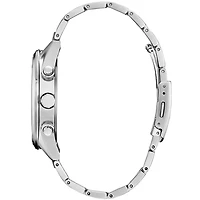 Sport Luxury Atomic Time Keeping Collection Solar Chronograph Watch - Stainless/Light Blue - OPEN BOX