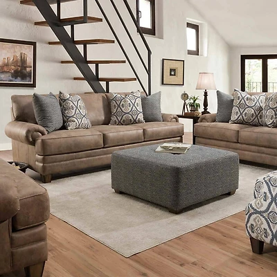 Sicily Collection Chair and a Half - Hazelnut