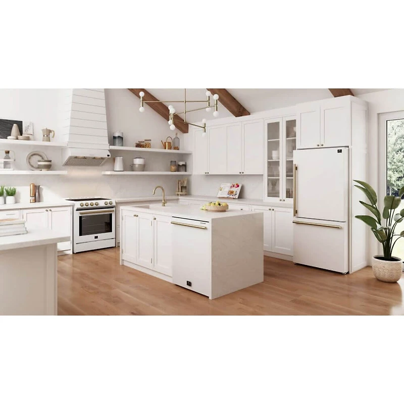 17.2 Cu. Ft. White Counter-Depth Bottom-Freezer Refrigerator